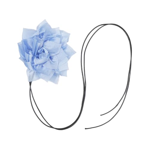 BEBIKR Halsketten für Frauen – Einzigartige, handgefertigte florale Choker-Halskette, exquisite Kragenkette mit Blume, Vintage-Stil, Stoffkragen für Frauen und Mädchen, 12 cm, Stoff von BEBIKR