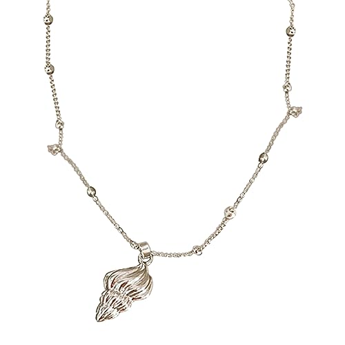 BEBIKR Halsketten für Frauen – Exquisite Anhänger-Halskette, eleganter Stern/Conch/Liebesherz, Choker-Kette für Frauen und Mädchen, Hochzeit, Party, Schmuck, Geschenk, 45+5cm, Metall von BEBIKR