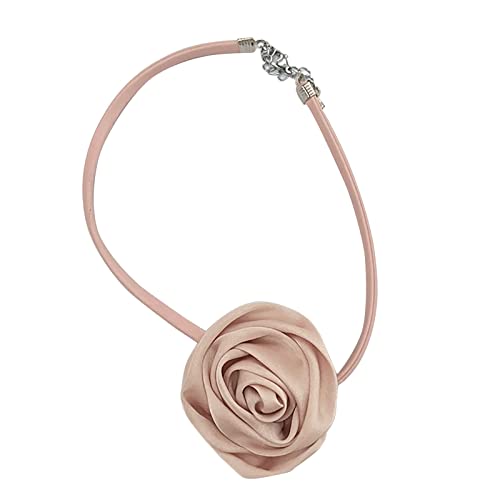 BEBIKR Halsketten für Frauen – Gothic, elegant, große Rose, Schlüsselbeinkette, Halskette, Hochzeit, Braut, sexy, verstellbar, Choker, Schmuck, Y2K-Zubehör, As shown in the figure, Stoff von BEBIKR