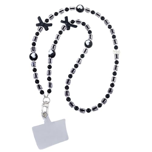 BEBIKR Halsketten für Frauen – Y2K Handy-Anhänger mit Perlen, handgefertigt, Acrylperlen, lange Anti-Verlust-Umhängeband zum Aufhängen für Frauen und Mädchen, 80 cm, Acryl von BEBIKR