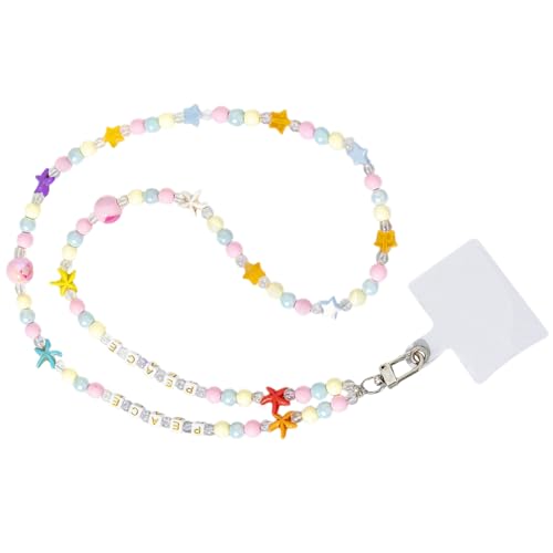 BEBIKR Halsketten für Frauen – Y2K Handy-Anhänger mit Perlen, handgefertigt, Acrylperlen, lange Anti-Verlust-Umhängeband zum Aufhängen für Frauen und Mädchen, 80 cm, Acryl von BEBIKR
