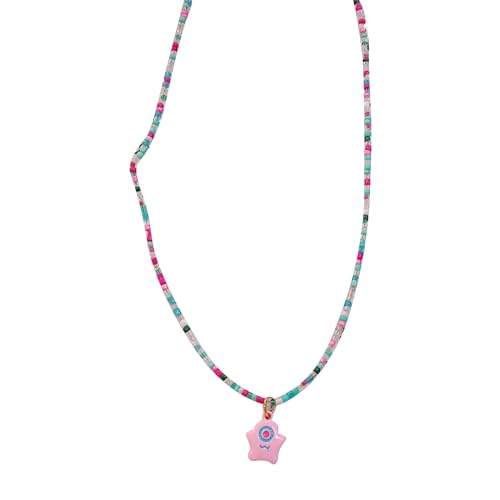 BEBIKR Halsketten für Frauen – bunte Perlen-Monster-Anhänger, Halskette, niedlicher Hals-Schmuck, Perlen, Halskette, Reisperlen, Choker, perfektes Geschenk für Frauen und Mädchen, As shown in the von BEBIKR