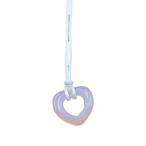 BEBIKR Halsketten für Frauen – schlichte, hohle Herz-Anhänger, Halskette, elegantes Halsband, Choker-Halsketten, Glitzer-Schlüsselbeinkette, Modeschmuck, Geschenk, 21x28mm, Acryl von BEBIKR