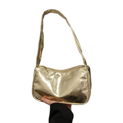 BEBIKR Unterarmtaschen für Damen, 2023 Neue Schultertasche PU Tasche Vielseitig Trendy Achseltasche Ledertasche Unterarmtasche für Mädchen Frauen Mode Handtasche, gold von BEBIKR