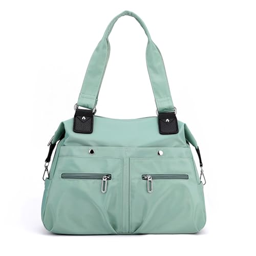 BEBIKR Unterarmtaschen für Damen, 2024 Neue Umhängetasche Einkaufstasche Vielseitige Tasche Große Kapazität Handtasche Mode Nylon Tasche für Frauen Mädchen Trendy Tasche, lichtgrün von BEBIKR