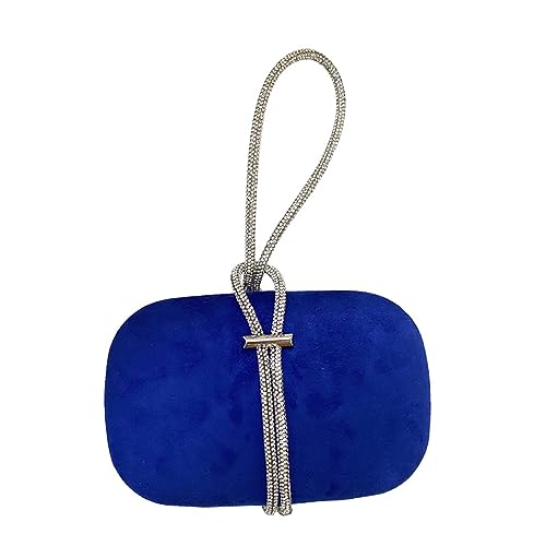 BEBIKR Unterarmtaschen für Damen, Geldbörse mit Strass-Griff, Abendtasche, elegant, Party, Bankett, Hochzeit, Clutches für Frauen, Mädchen, Cocktailtasche, Handtasche, blau von BEBIKR