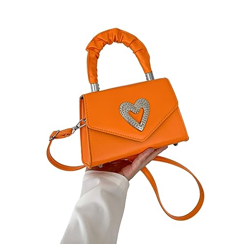 BEBIKR Unterarmtaschen für Damen, elegante und stilvolle PU-Handtasche für Damen, Umhängetasche, perfekt für jeden Anlass, Orange von BEBIKR