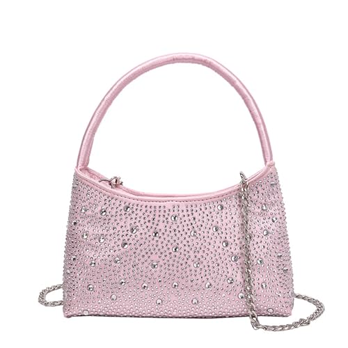 BEBIKR Unterarmtaschen für Damen, glitzernde Strasssteine, Crossbody-Tasche für Damen, elegante Clutch, Geldbörse, perfekt für Party, Brautnacht, rose von BEBIKR