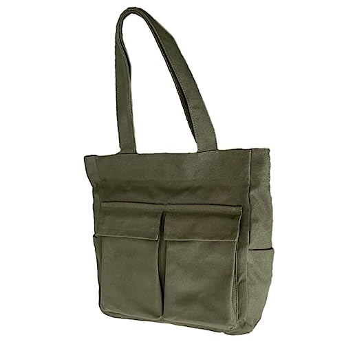BEBIKR Unterarmtaschen für Damen, große Kapazität, Schultertasche für Damen, einfarbig, Handtasche für Schule und Freizeit, grün von BEBIKR
