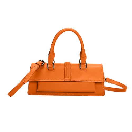 BEBIKR Unterarmtaschen für Damen, modische Umhängetasche, Handtasche, Geldbörse, PU, Umhängetasche, kleine Clutch, Geldbörse, Handy, Geldbörse, Geldbörse für Frauen, Mädchen, Dating, Arbeit, Orange von BEBIKR