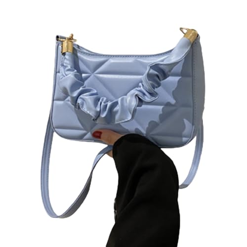 BEBIKR Unterarmtaschen für Damen, stilvolle Damen-Crossbody-Tasche mit verstellbarem Schultergurt, weiche PU-Handtasche für den täglichen Gebrauch, blau von BEBIKR