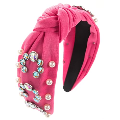 Breites Geknotetes Stirnband Für Weibliche Französische Strasssteine ​​besetzte Turban Stirnband Mädchen HighSkull Haarband Frauen Hairhoop Breites Haarband von BEBIKR