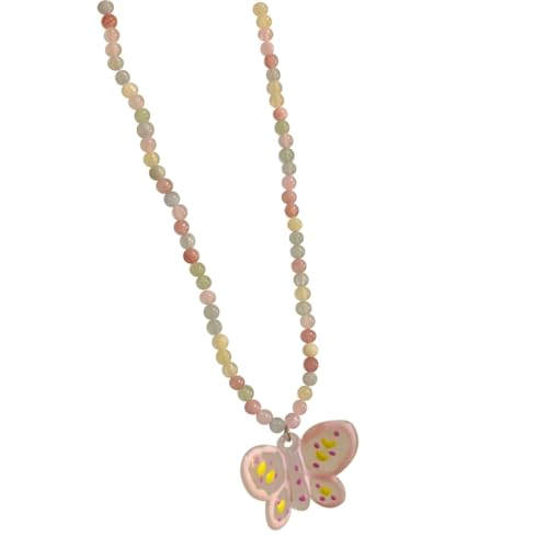 Bunte Cartoon-Schmetterlings-Perlen-Halskette, süße und schöne Schmetterlings-Halskette, Schmuck für Damen, Mädchen, Teenager, ein Blickfang, Sonstige von BEBIKR