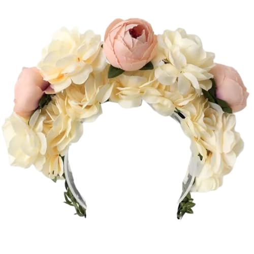 Ethnische Braut Stirnband Haar Kopfbedeckung Hochzeit Blumen Stirnband Strand Haarband Frauen Haar Accessoire Blumen Kopfschmuck von BEBIKR