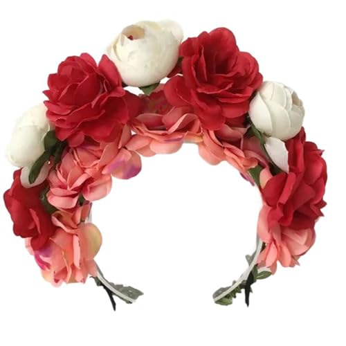 Ethnische Braut Stirnband Haar Kopfbedeckung Hochzeit Blumen Stirnband Strand Haarband Frauen Haar Accessoire Blumen Kopfschmuck von BEBIKR