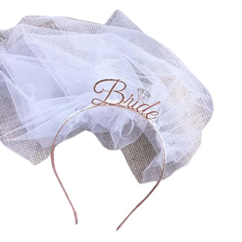 Haarband für Damen, Braut-Stirnband, Krone, Brautschleier, Stirnband, kurz, Brautschleier, Hochzeitsschleier und Kopfschmuck, Brautkleid-Zubehör von BEBIKR