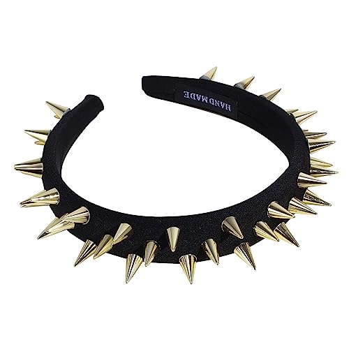 Haarband für Damen, Legierung, Nieten, elastisch, für Damen, Make-up, Stirnband, übertriebenes, verstellbares Halloween-/Punk-Haarband, rutschfest von BEBIKR