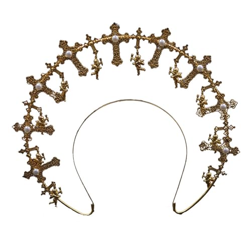 Haarband für Damen, Quasten, Krone, Stirnband für Frauen, Jungfrau-Hochzeit, Stirnband, Sonnenhut, Haarband, barocke Tiaras, Krone, Party-Kopfschmuck, Kupfer von BEBIKR