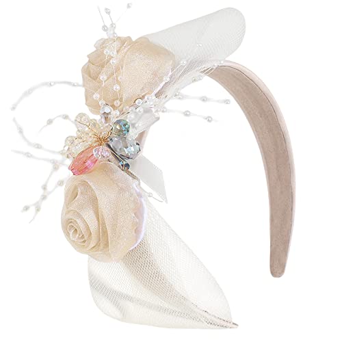 Haarband für Damen, Rosen-Stirnband, Netz-Stirnband für Damen, Hochzeit, Teeparty, Stirnband, Cocktail-Stirnband, Fascinator-Stirnband von BEBIKR