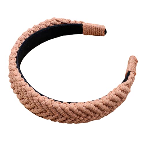 Haarband für Damen, böhmisches geflochtenes Stirnband, böhmischer Turban, breite Haarbänder für Frauen, rutschfest, handgewebte Baumwolle, geflochtene Kopfbedeckung von BEBIKR