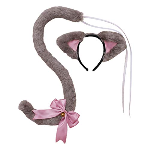 Haarband für Damen, schönes Anime-Haarband für Katzenohren, Plüsch-Stirnband mit Schleife, pelziges Tier, lang von BEBIKR