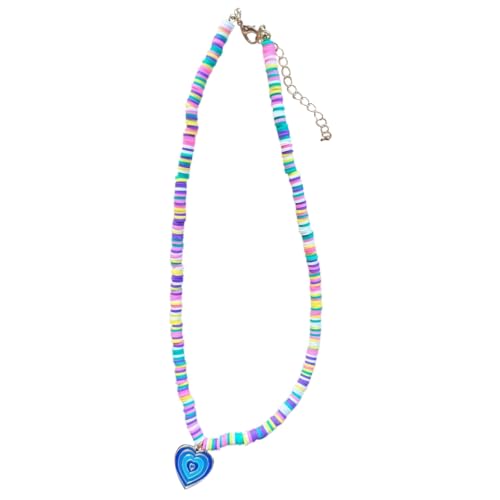 Halskette mit Herz-Anhänger in Regenbogenfarben, für Damen, Bohemian-Perlenkette, Choker, Dopamine-Halskette, süßer Schmuck, Geschenk, Sonstige von BEBIKR