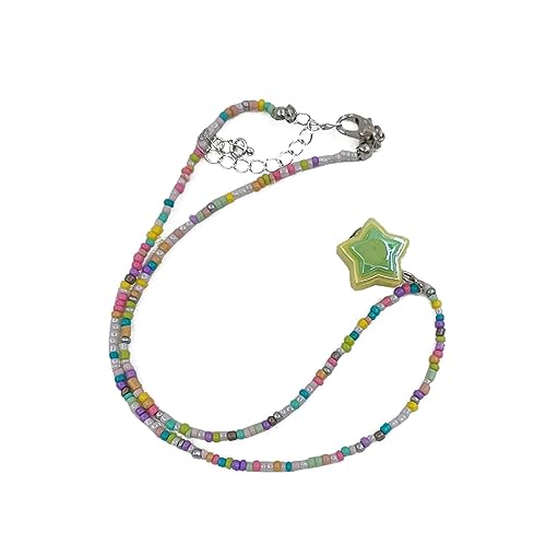 Koreanische mehrfarbige Stern-Anhänger-Halskette, Bohemian-Halsschmuck, Ornament, Halsband, Halskette, Perlen, Choker-Kette für Mädchen, Sonstige von BEBIKR