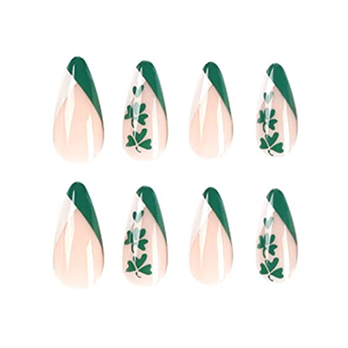 Kunst-Gel-Aufkleber, Mandel-Druck auf Nägel mit Designs, grüne Acryl-Nägel, zum Aufkleben auf Nägel, bunte künstliche Nägel für Maniküre, Nageldekorationen von BEBIKR