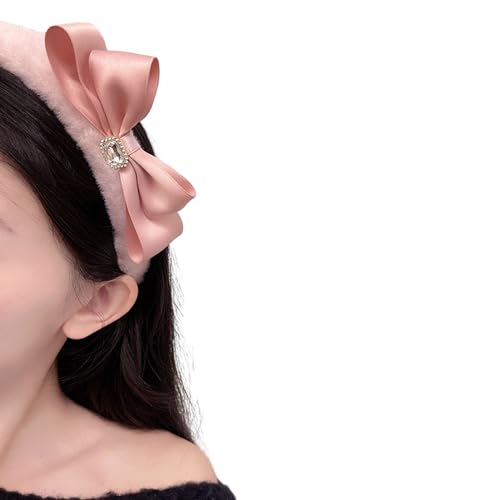 Satinband Schleife Plüsch Stirnband Süße Mädchen Schleife Haarband Haarstyling Zubehör Koreanischer Kopfschmuck Elegantes Haar Accessoire von BEBIKR