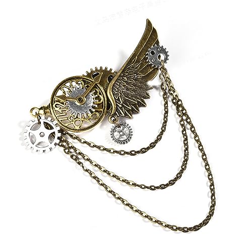 Steampunk-Haarnadeln, Vintage-Stil, Haarspangen, Steampunk-Haarspange, Retro-Kopfbedeckung, Kette, Reversnadel, Steampunk-Haarspangen für Damen von BEBIKR