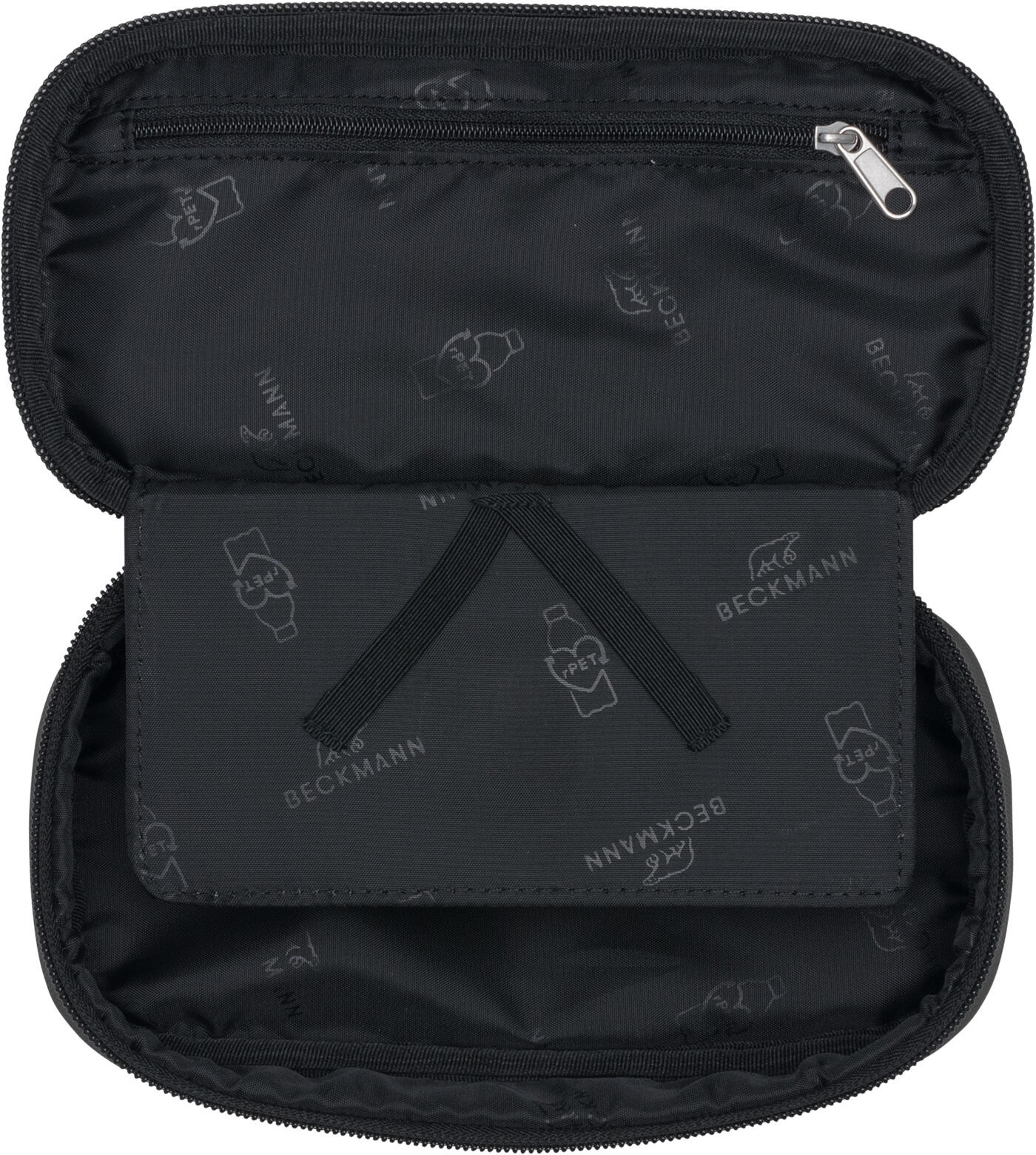 BECKMANN NORWAY - Ovales Schlamperetui Sport, Black Coated Black von BECKMANN NORWAY