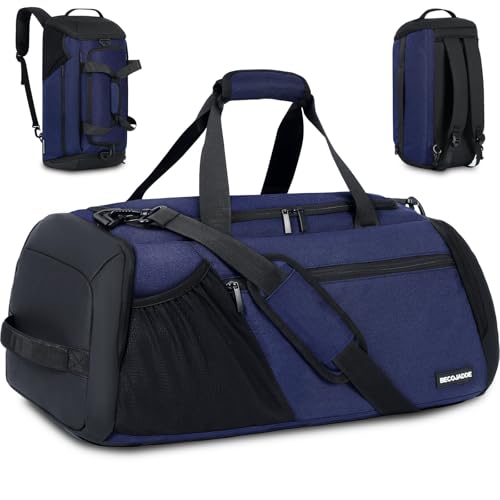Sporttasche Herren 45L Groß Sporttaschen Reiserucksack Mehrere Taschen Rucksack mit Schuhfach Nassfach Wasserdicht für Schulter und Hand Trainingstaschen Weekender Tasche Sports Bags Navy blau Sporttasche Herren 45L Groß Sporttaschen Reiserucksack Mehrere Taschen Rucksack mit Schuhfach Nassfach Wasserdicht für Schulter und Hand Trainingstaschen Weekender Tasche Sports Bags Navy blau von BECOJADDE