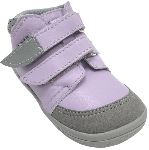 BEDA Barfußschuhe aus Glattleder in Flieder mit Klett & TEX Membran Jasmine V2 (Jasmine/Flieder, EU Schuhgrößensystem, Grundschulkind, Numerisch, Breit, 28) von BEDA