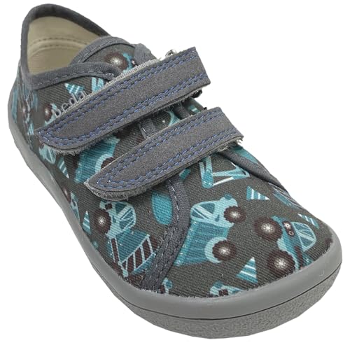 BEDA Leichte & flexible Textil Schuhe, Barfußschuhe mit Minimalsohle Grau TRUCKS (Trucks Grau, EU Schuhgrößensystem, Grundschulkind, Numerisch, M, 29) von BEDA