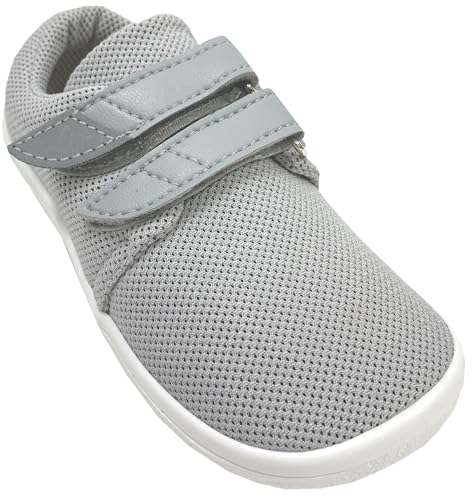 BEDA Leichte & super Flexible Textil Schuhe mit Mesh innen, Barfußschuhe Modell Alex in Grau (Grau/Alex, EU Schuhgrößensystem, Grundschulkind, Numerisch, M, 26) von BEDA