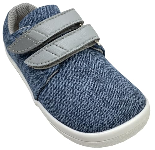 BEDA Leichte & super Flexible Textil Schuhe mit Mesh innen, Barfußschuhe Modell Denim (Denim, EU Schuhgrößensystem, Grundschulkind, Numerisch, M, 30) von BEDA
