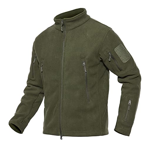 BEDSETS Herren wasserdichte Softshelljacken Warme Militärische Outdoor Taktische Hoodies Militär Sportlich Jacke Outdoor Jagd Wandern Jackett (Grün,L) von BEDSETS