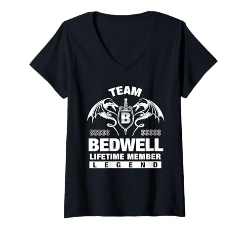 Damen Team Bedwell - Lebenslange Mitgliedsgeschenke T-Shirt mit V-Ausschnitt Damen Team Bedwell - Lebenslange Mitgliedsgeschenke T-Shirt mit V-Ausschnitt von BEDWELL FAMILY Idea Gifts
