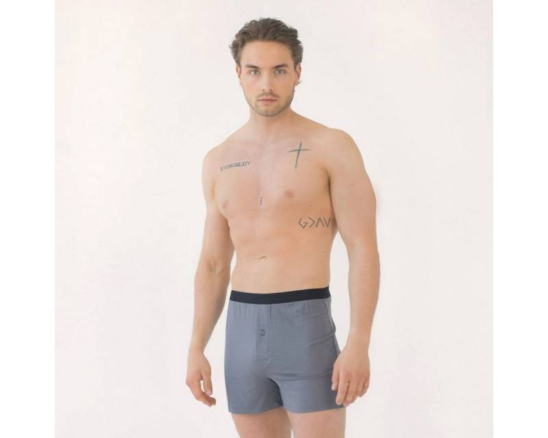 BEECH Loungewear Boxershorts Retro Boxershorts Pants Herren Männer Unterhosen aus Buchenholzfasern Modal, Komfortbund mit Logo, langes und lockeres Hosenbein von BEECH Loungewear