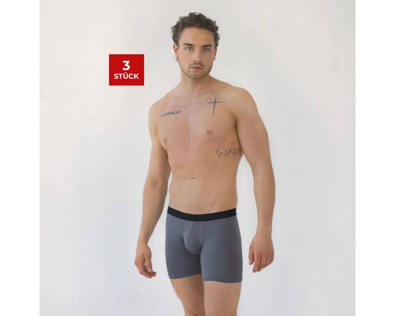 BEECH Loungewear Boxershorts Enge Boxershorts Pants Herren Männer Unterhosen aus Buchenholzfasern (Packung, 3-St., 3er-Pack) Modal, Komfortbund mit Logo, langes Hosenbein von BEECH Loungewear