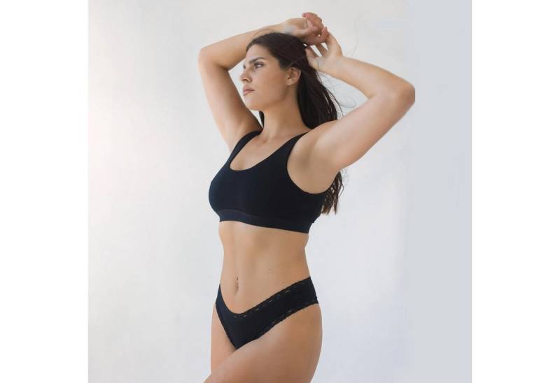 BEECH Loungewear Brasilslip Unterwäsche Damen Brazilian Lace Slip mit Spitze aus Buchenholzfasern (Packung, 3-St., 3er-Pack) Modal, weich, atmungsaktiv und bequem von BEECH Loungewear