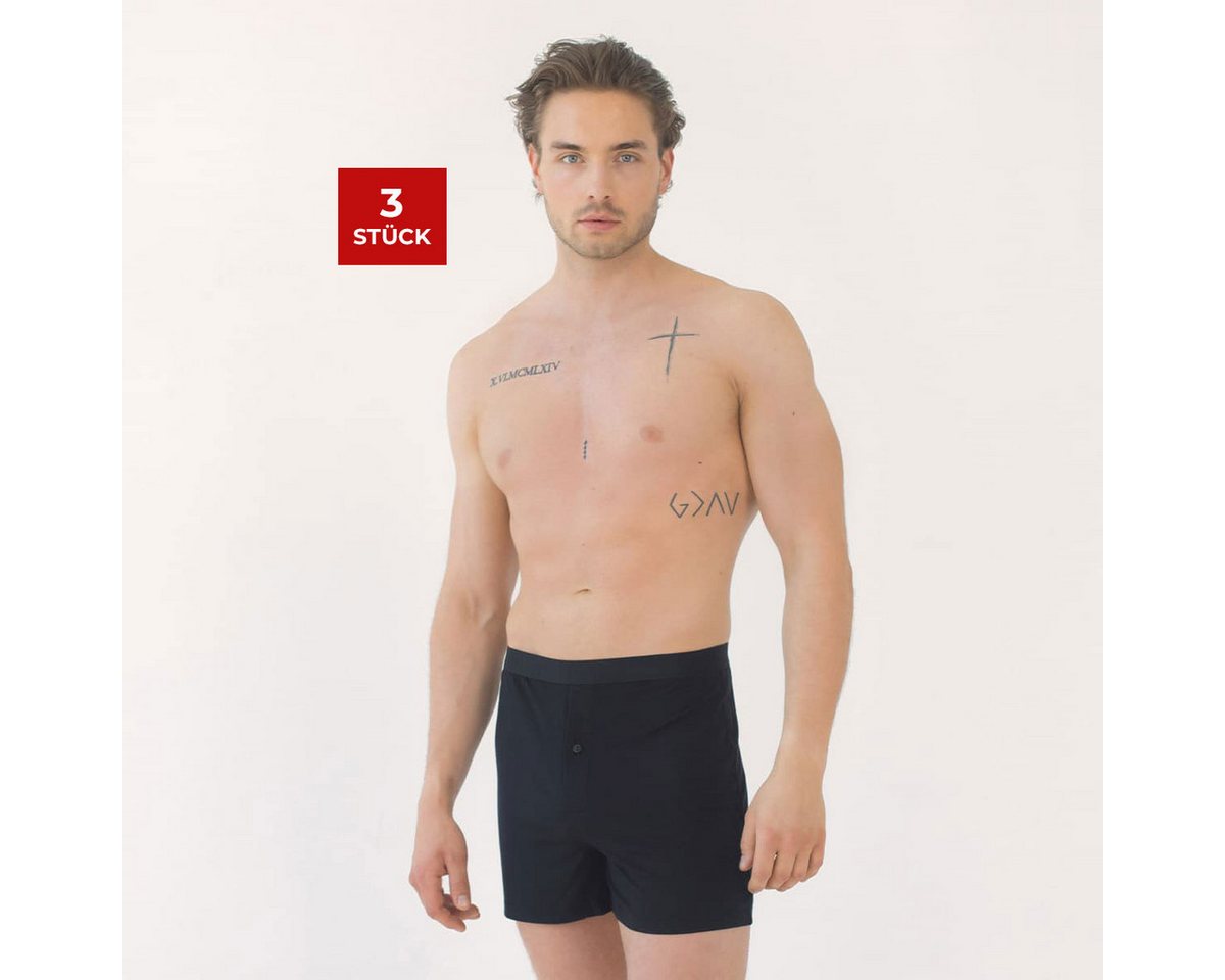 BEECH Loungewear Retro Boxer Retro Boxershorts Pants Herren Männer Unterhosen aus Buchenholzfasern (Packung, 3-St., 3er-Pack) Modal, Komfortbund mit Logo, langes und lockeres Hosenbein von BEECH Loungewear