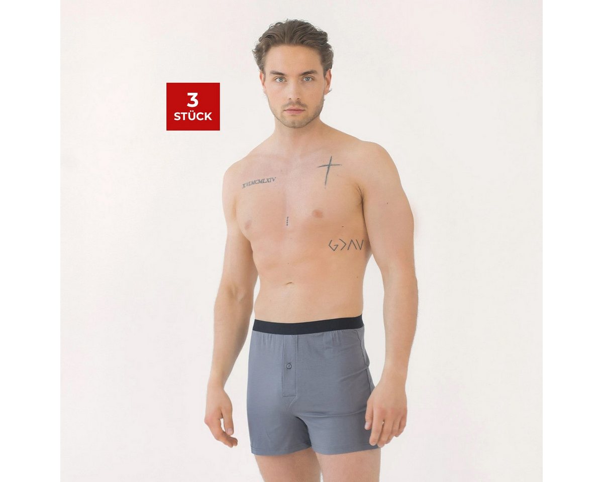 BEECH Loungewear Retro Boxer Retro Boxershorts Pants Herren Männer Unterhosen aus Buchenholzfasern (Packung, 3-St., 3er-Pack) Modal, Komfortbund mit Logo, langes und lockeres Hosenbein von BEECH Loungewear