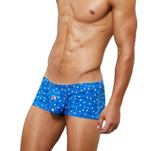 SEOBEAN Herren Boxershorts Low-Rise aus 100% Baumwolle mit Eingriff – Blau, Größe L von BEEMEN