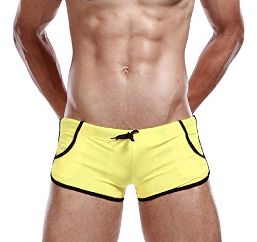 BEEMEN Herren Schwimmhose Badehose Swimwear Swimmboxer Badeshorts (Gelb, XL (Europe Size L)) von BEEMEN