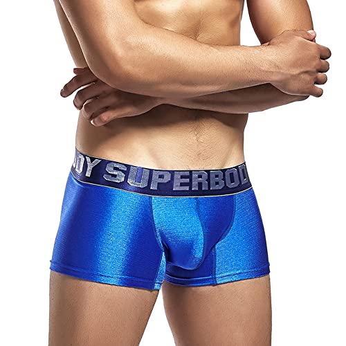 BEEMEN Herren Sexy Unterwäsche Low-Rise Boxer Trunk Unterhose (Blau, M (Europe Size S)) von BEEMEN