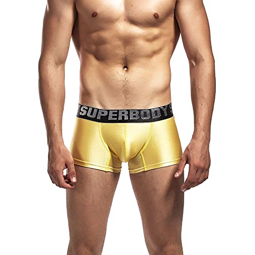 BEEMEN Herren Sexy Unterwäsche Low-Rise Boxer Trunk Unterhose (Gold, XXL (Europe Size XL)) von BEEMEN