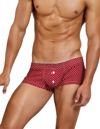 SEOBEAN Herren Boxershorts Low-Rise aus 100% Baumwolle mit Eingriff – Rot, Größe L von BEEMEN