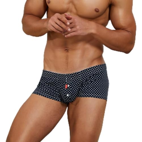 SEOBEAN Herren Boxershorts Low-Rise aus 100% Baumwolle mit Eingriff – Blau, Größe M von BEEMEN