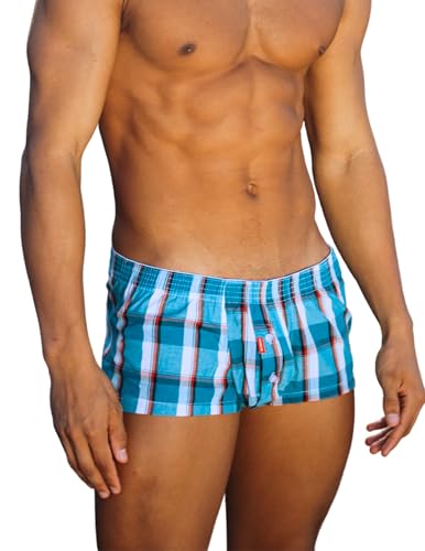 SEOBEAN Herren Boxershorts Low-Rise aus 100% Baumwolle mit Eingriff – Blau, Größe L von BEEMEN